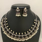 Pearls Oxidized German Silver Neckline Necklace