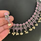 Pink Stone Oxidized German Silver Neckline Necklace