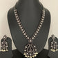 Goddess Lakshmi Pearls Oxidized German Silver Necklace