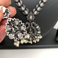 Goddess Lakshmi Pearls Oxidized German Silver Necklace