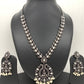 Goddess Lakshmi Pearls Oxidized German Silver Necklace