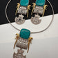 German Silver Oxidized Hasli Necklace - Turquoise