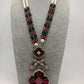 Kundan German Silver Oxidized Silver Replica Color Stone Pearls Beads Rani Haar Necklace Set - Pink