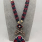 Kundan German Silver Oxidized Silver Replica Color Stone Pearls Beads Rani Haar Necklace Set - Purple