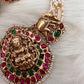 Goddess Lakshmi Nakshi Pink Green Jadau Kundan Neckline Necklace