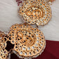 Goddess Lakshmi Nakshi Pink Green Jadau Kundan Neckline Necklace