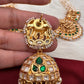Goddess Lakshmi Nakshi Green Jadau Kundan Neckline Necklace