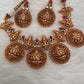 Goddess Lakshmi Nakshi Pink Green Jadau Kundan Neckline Necklace