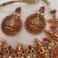 Goddess Lakshmi Nakshi Pink Green Jadau Kundan Neckline Necklace