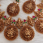 Goddess Lakshmi Nakshi Pink Green Jadau Kundan Neckline Necklace