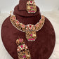 Elephant Nakshi Pink Jadau Kundan Neckline Necklace