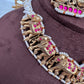 Elephant Nakshi Pink Jadau Kundan Neckline Necklace