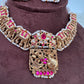 Elephant Nakshi Pink Jadau Kundan Neckline Necklace