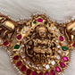 Goddess Lakshmi Elephant Nakshi Pink Green Jadau Kundan Neckline Necklace