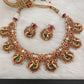 Peacock Nakshi Pink Green Jadau Kundan Neckline Necklace