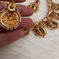 Peacock Nakshi Pink Green Jadau Kundan Neckline Necklace