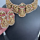 Goddess Lakshmi Nakshi Red Green Jadau Kundan Neckline Necklace