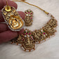 Goddess Lakshmi Nakshi Red Green Jadau Kundan Neckline Necklace