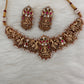 Goddess Lakshmi Nakshi Red Green Jadau Kundan Neckline Necklace
