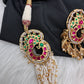 Peacock Nakshi Red Green Jadau Kundan Neckline Necklace