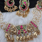 Peacock Nakshi Red Green Jadau Kundan Neckline Necklace