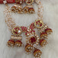 Red Jadau Kundan Jhumki Design Neckline Necklace
