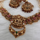 Goddess Lakshmi Nakshi Red Green Jadau Kundan Neckline Necklace