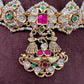 Red Green Jadau Kundan Micro Pearls Statement Neckline Necklace
