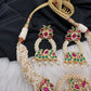 Red Green Jadau Kundan Micro Pearls Statement Neckline Necklace