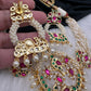 Red Green Jadau Kundan Micro Pearls Statement Neckline Necklace