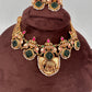 Elephant Nakshi Green Jadau Kundan Statement Neckline Necklace
