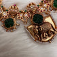 Elephant Nakshi Green Jadau Kundan Statement Neckline Necklace
