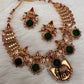 Elephant Nakshi Green Jadau Kundan Statement Neckline Necklace