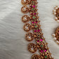 Goddess Lakshmi Elephant Nakshi Red Green Jadau Kundan Necklace