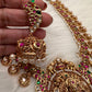 Goddess Lakshmi Elephant Nakshi Red Green Jadau Kundan Necklace