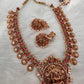 Goddess Lakshmi Elephant Nakshi Red Green Jadau Kundan Necklace