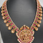 Goddess Lakshmi Elephant Nakshi Red Green Jadau Kundan Necklace