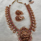 Goddess Lakshmi Elephant Nakshi Red Green Jadau Kundan Necklace