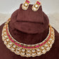 Red Jadau Kundan Statement Neckline Necklace