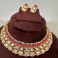 Red Jadau Kundan Statement Neckline Necklace