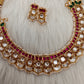 Red Jadau Kundan Statement Neckline Necklace
