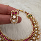 Red Jadau Kundan Statement Neckline Necklace