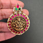 Goddess Lakshmi Nakshi Red Green Jadau Kundan Earrings