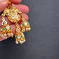 Peacock Green Jadau Kundan Jhumki Earrings