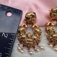 Goddess Lakshmi Nakshi Red Green Jadau Kundan Chandbali Earrings