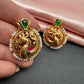 Peacock Red Green Jadau Kundan Studs Earrings