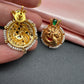 Peacock Red Green Jadau Kundan Studs Earrings