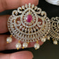 American Diamond Red Stone Jada Billa Hair Pin Set