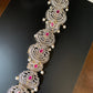 American Diamond Red Stone Jada Billa Hair Pin Set