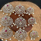 Diamond Finish CZ Red Stone Jada Billa Hair Pin Set